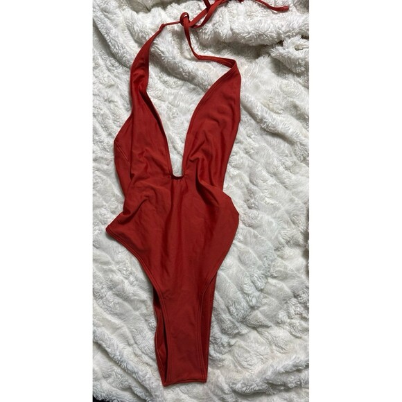 Skims iconic swim deep plunge one piece terra - Picture 2 of 4
